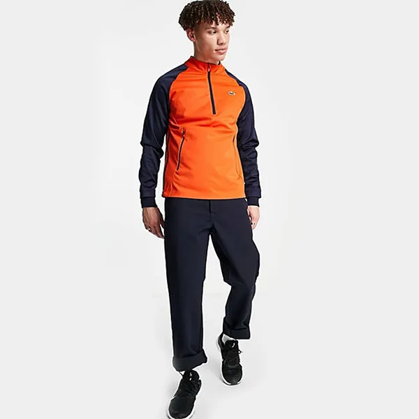 Áo Khoác Nỉ Nam Lacoste Sport Bi-Material Golf Sweatshirt SH4828 145 Màu Cam Navy Size 2
