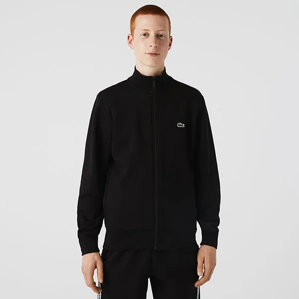 Áo Khoác Nỉ Nam Lacoste Men's Regular Fit Brushed Fleece Zip-Up Sweatshirt SH9622 - 031 Màu Đen Size 5