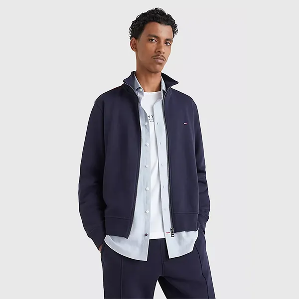Áo Khoác Nỉ Nam Tommy Hilfiger Stripe Zip Sweatshirt MW28753-400 Màu Xanh Navy Size S - Thời trang - Vua Hàng Hiệu