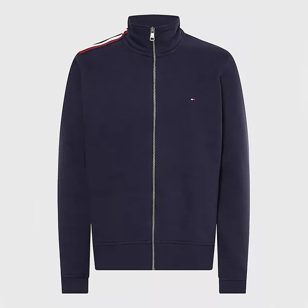 Áo Khoác Nỉ Nam Tommy Hilfiger Stripe Zip Sweatshirt MW28753-400 Màu Xanh Navy Size S - Thời trang - Vua Hàng Hiệu