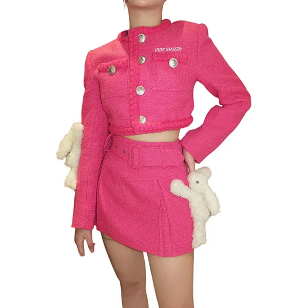 Áo Khoác Nữ 13 De Marzo Jacket Pink Classic Weave Tweed FR-0641-0430 Màu Hồng Size S