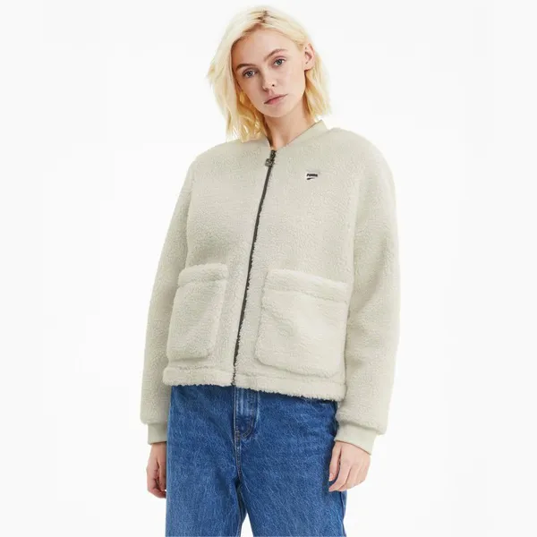 Áo Khoác Nữ Puma Women's Sherpa Jacket Màu Trắng Kem Size L