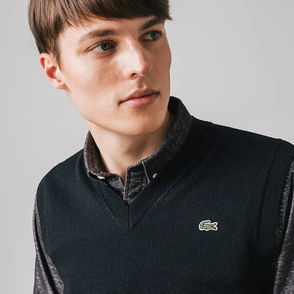 Áo Len Gile Nam Lacoste V-Neck AH0675-99-166 Màu Đen Size 3 - Thời trang - Vua Hàng Hiệu