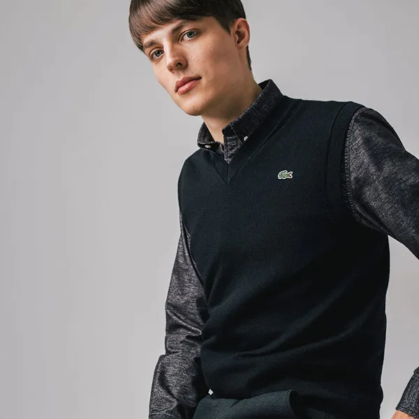 Áo Len Gile Nam Lacoste V-Neck AH0675-99-166 Màu Đen Size 3 - Thời trang - Vua Hàng Hiệu
