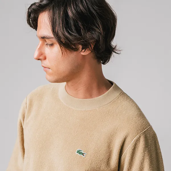 Áo Len Nam Lacoste Men’s Crew Neck AH0728L-02S Màu Be Size 3