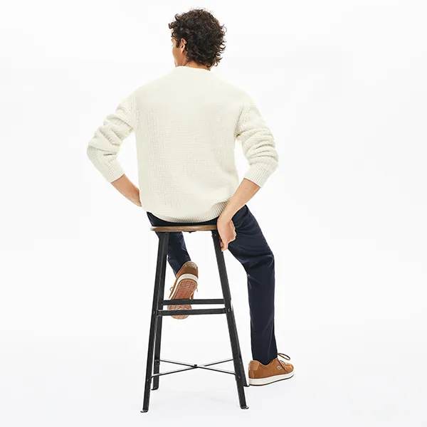 Áo Len Nam Lacoste Men’s AH7954-BQ9 Màu Trắng Kem Size 5