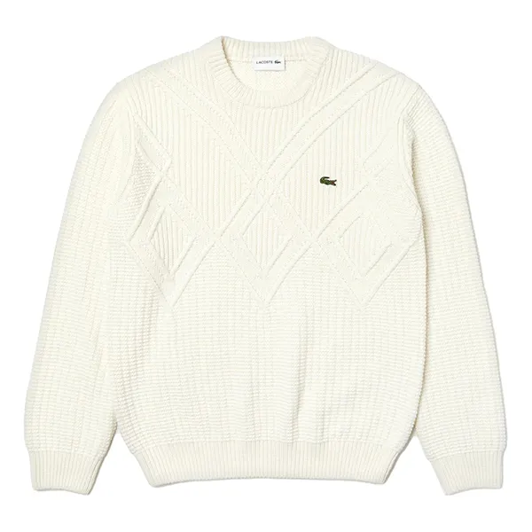 Áo Len Nam Lacoste Men’s AH7954-BQ9 Màu Trắng Kem Size 5