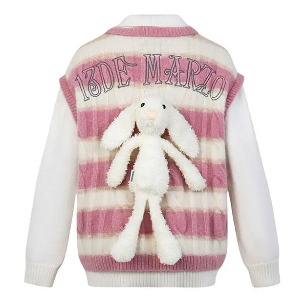 Áo Len Nữ 13 De Marzo Pink & White Mohair Stripe FR0076-0050 Màu Hồng