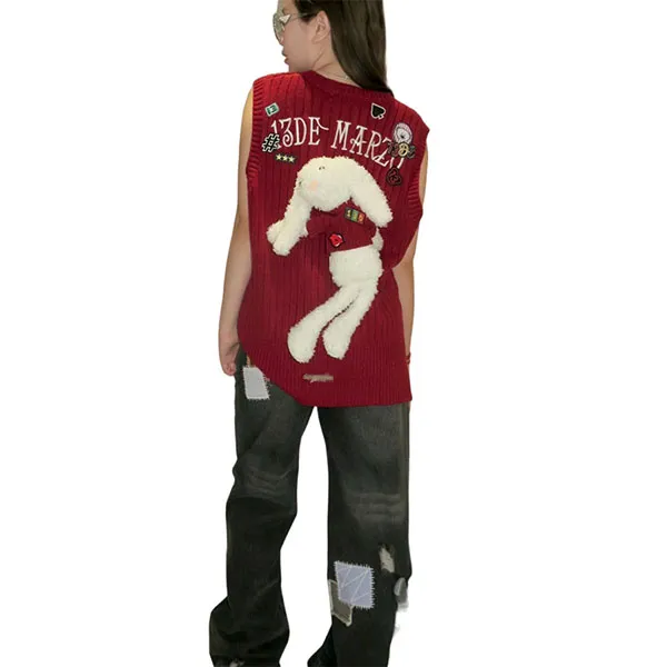 Áo Len Nữ 13 De Marzo Red Badges Knit Vest Tap Shoe FR0327-0010 Màu Đỏ - Thời trang - Vua Hàng Hiệu