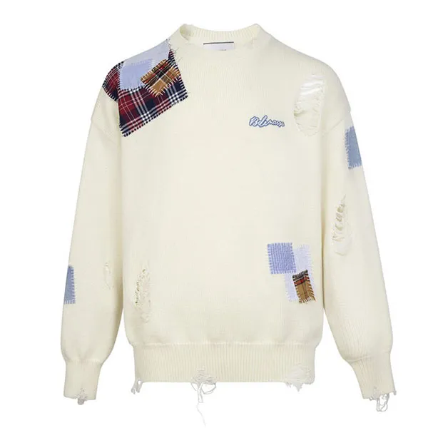 Áo Len Nữ 13 De Marzo White Plaid Patch Broken FR-0050-0020 Màu Trắng