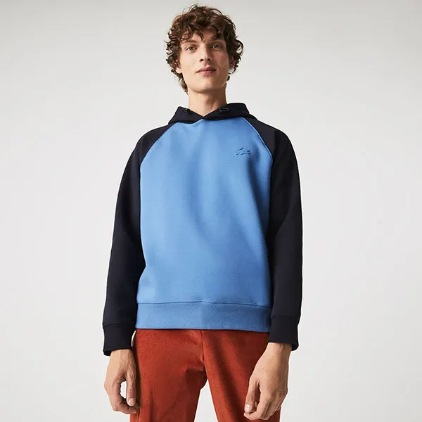 Áo Nỉ Nam Lacoste Bicolor Hooded Contrast Zip Pocket Sweatshirt SH7385-Z2R Màu Xanh Đen Size 2 - Thời trang - Vua Hàng Hiệu