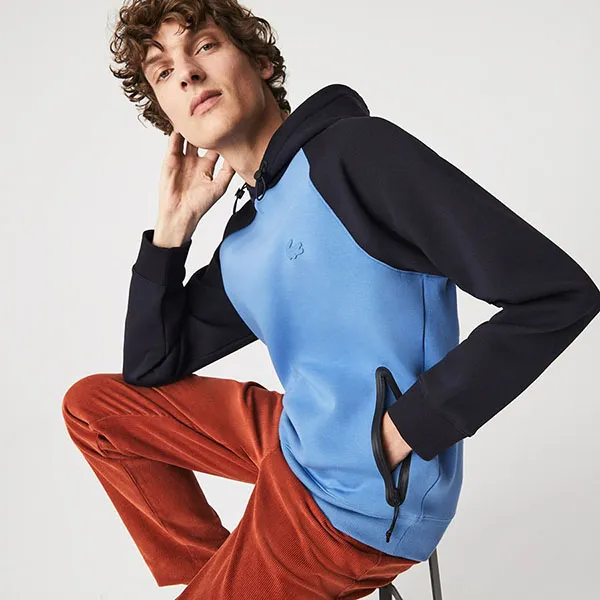 Áo Nỉ Nam Lacoste Bicolor Hooded Contrast Zip Pocket Sweatshirt SH7385-Z2R Màu Xanh Đen Size 2 - Thời trang - Vua Hàng Hiệu