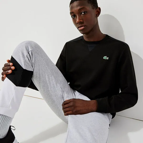 Áo Nỉ Nam Lacoste Sport Men's Sweatshirt SH9604-C31 Black Màu Đen Size 3