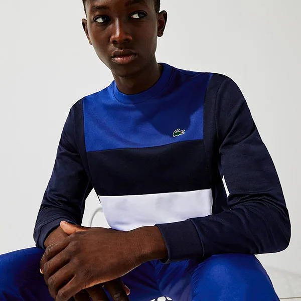 Áo Nỉ Nam Lacoste Sport Resistant Colorblock Piqué Sweatshirt SH6941-ZUQ Màu Xanh Trắng Size 4 - Thời trang - Vua Hàng Hiệu