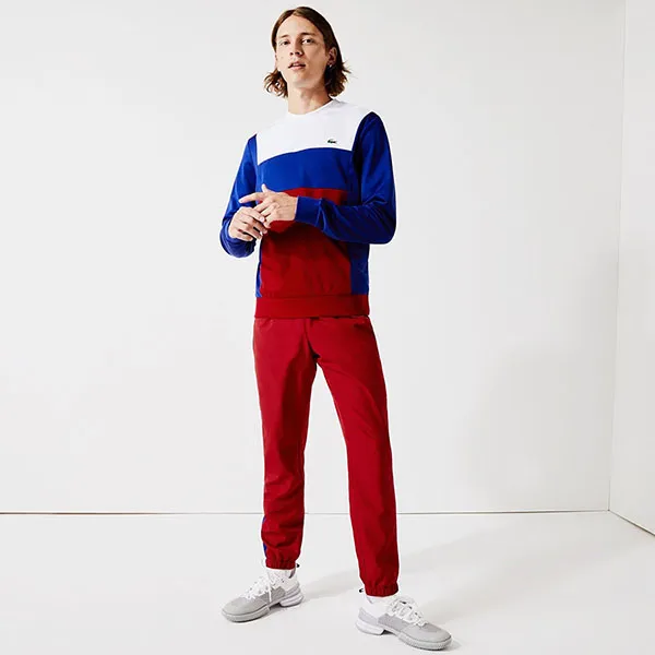 Áo Nỉ Nam Lacoste Sports Sweatshirt Sport Resistant Colorblock Pique Sweatshirt SH6941-ZTQ Màu Xanh Đỏ Size 4