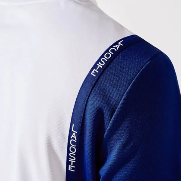 Áo Nỉ Nam Lacoste Sports Sweatshirt Sport Resistant Colorblock Pique Sweatshirt SH6941-ZTQ Màu Xanh Đỏ Size 4
