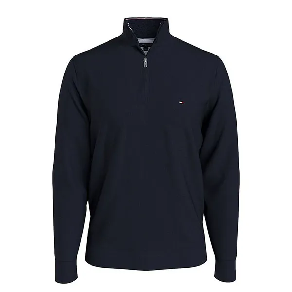 Áo Nỉ Nam Tommy Hilfiger Solid Quarter-Zip Sweatshirt 78C6087-410 Màu Xanh Đen Size M