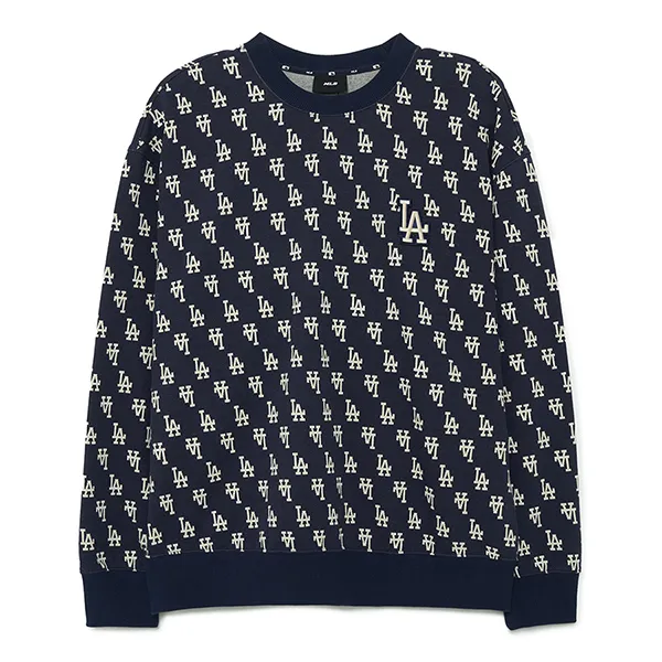 Áo Nỉ Sweater MLB Classic Monogram Front LA Dodgers 3AMTM0334-07NYD Màu Xanh Navy