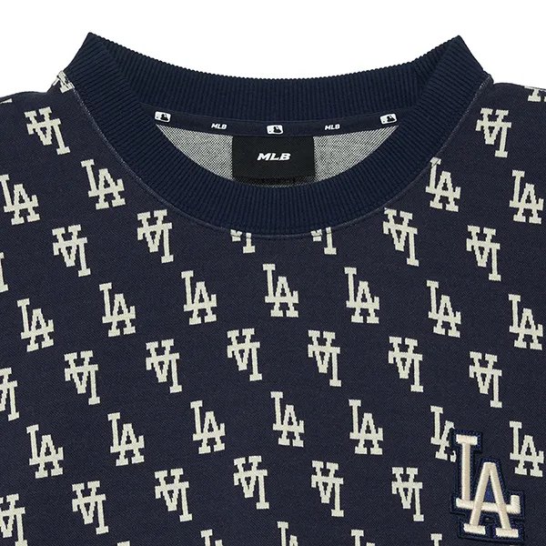Áo Nỉ Sweater MLB Classic Monogram Front LA Dodgers 3AMTM0334-07NYD Màu Xanh Navy