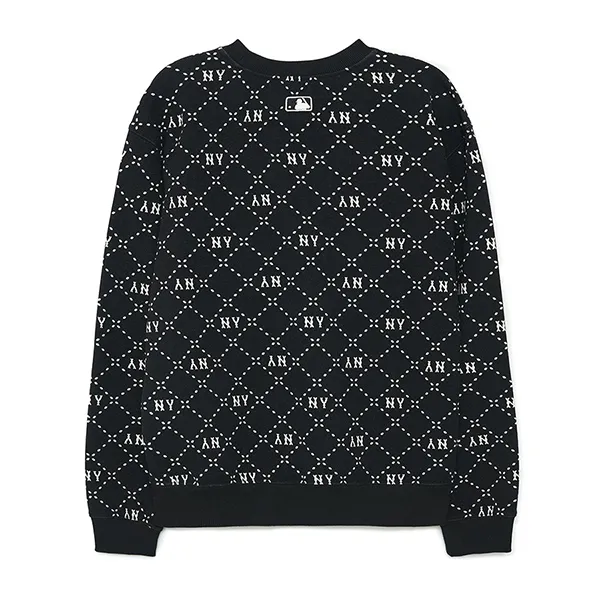 Áo Nỉ Sweater MLB Dia Monogram Allover Jacquard Comfortable Fit New York Yankees 3AMTM0134-50BKS Màu Đen