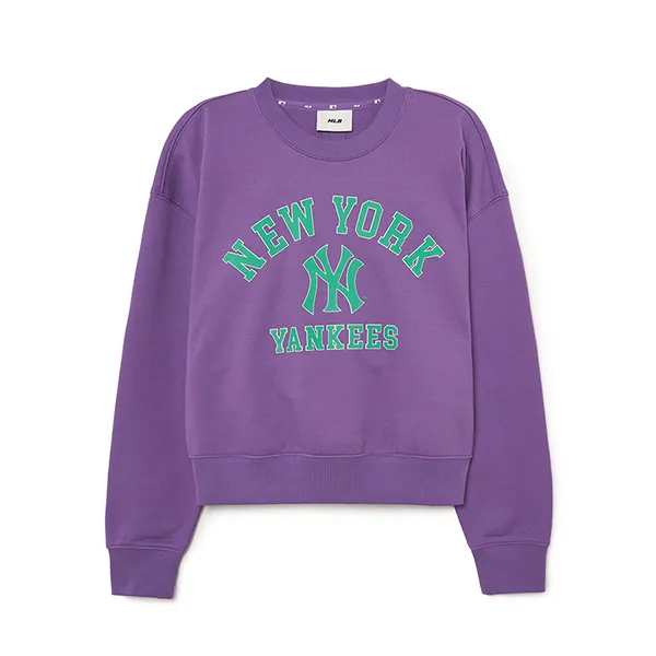 Áo Nỉ Sweater Nữ MLB Varsity Crop New York Yankees 3FMTV0234-50LDD Màu Tím