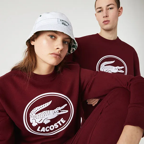 Áo Nỉ Unisex Lacoste 3D Logo Organic Cotton Fleece Sweatshirt SH7582-Z7F Màu Đỏ Đô Size XL - Thời trang - Vua Hàng Hiệu