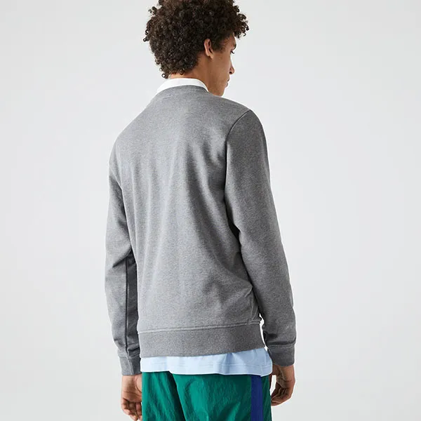 Áo Nỉ Unisex Lacoste Crew Neck Organic Cotton Sweatshirt SH9882-1VQ Màu Xám Size S