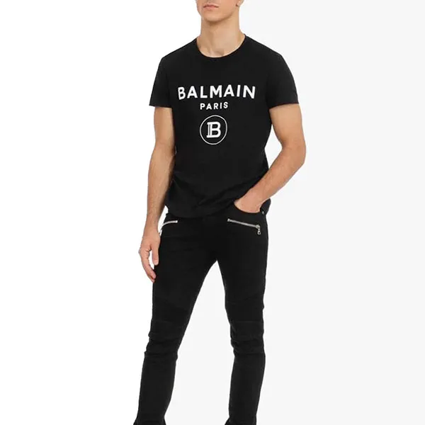 Áo Phông Nam Balmain Black TShirt With Logo TH01601 I315-EAB Màu Đen - Thời trang - Vua Hàng Hiệu