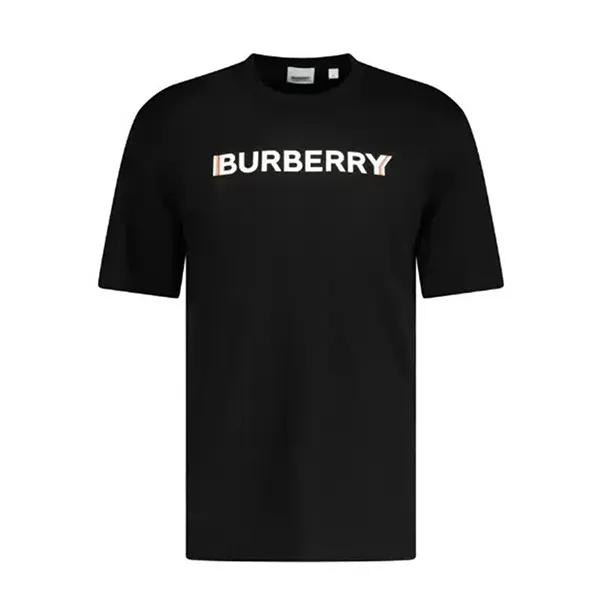 Áo Phông Burberry Logo Print Cotton T-Shirt Màu Đen Size XS