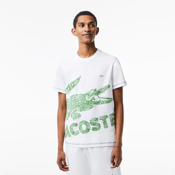 Áo Phông Nam Lacoste Men's Regular Fit Organic Cotton Jersey T-Shirt TH8249-00-001 Màu Trắng Size 3