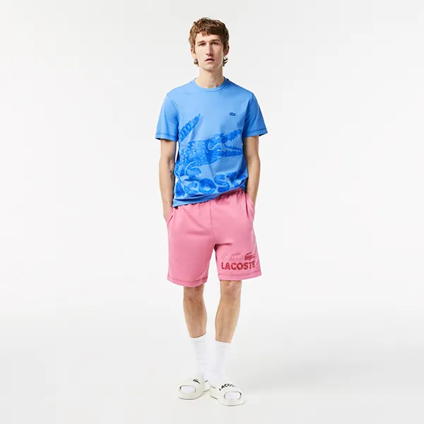 Áo Phông Nam Lacoste Men's Regular Fit Organic Cotton Jersey T-Shirt TH8249-51-L99 Màu Xanh Blue Size 4