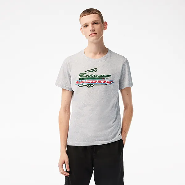 Áo Phông Nam Lacoste Sport Regular Fit Organic Cotton T-Shirt TH5156-51-CCA Màu Xám Size 3