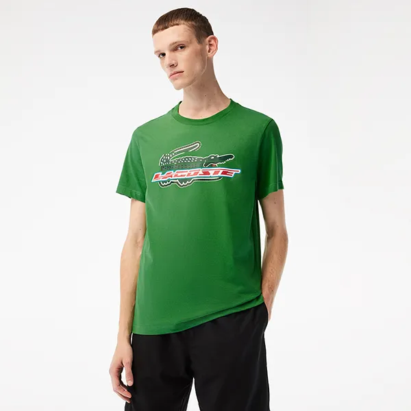 Áo Phông Nam Lacoste Sport Regular Fit Organic Cotton T-Shirt TH5156 Màu Xanh Green