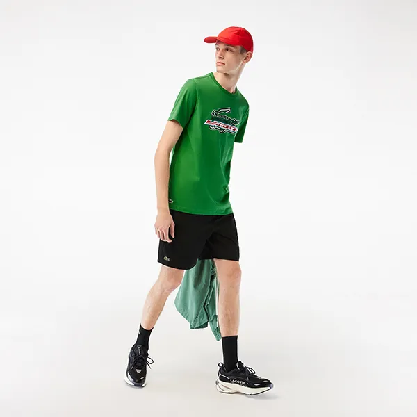 Áo Phông Nam Lacoste Sport Regular Fit Organic Cotton T-Shirt TH5156 Màu Xanh Green
