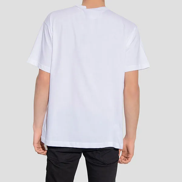 Áo Phông Nam Versace Jeans Courture White Gold Logo Printed Tshirt 74GAHT05 CJ00T G03 Màu Trắng