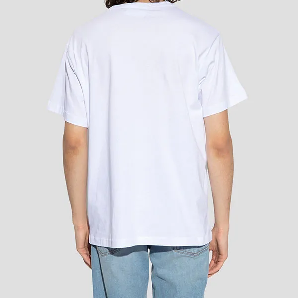 Áo Phông Nam Versace Jeans Courture White Logo V Black And White Printed Tshirt 74GAHI07 CJ00I 003 Màu Trắng