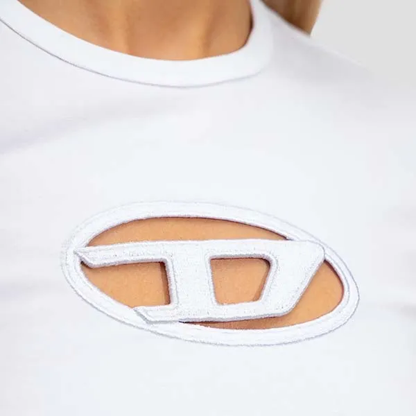 Áo Phông Nữ Diesel White T-Angie Tshirt A06268 0AFAA 100 Màu Trắng Size S - Thời trang - Vua Hàng Hiệu