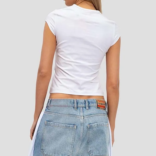Áo Phông Nữ Diesel White T-Angie Tshirt A06268 0AFAA 100 Màu Trắng Size S - Thời trang - Vua Hàng Hiệu
