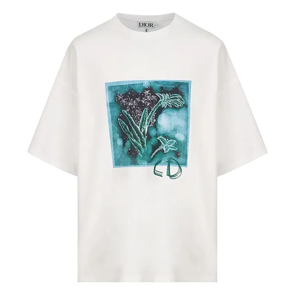 Áo Phông Nữ Dior White With Tree Frame Printed Tshirt 3WBM23TEEU Màu Trắng - Thời trang - Vua Hàng Hiệu