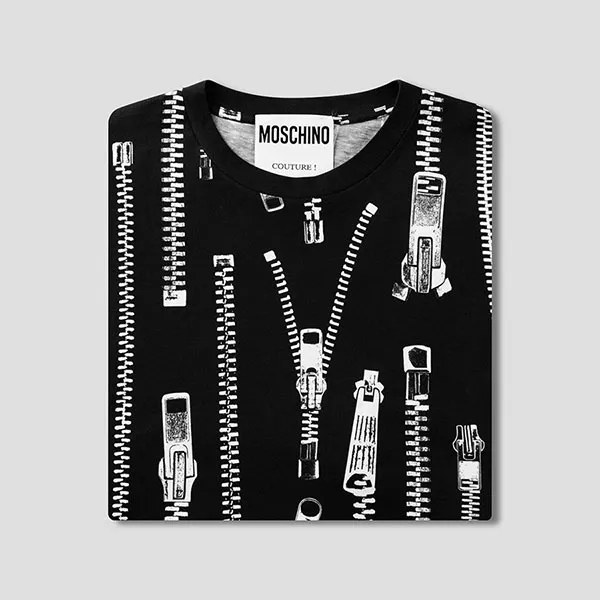 Áo Phông Nữ Moschino Black With Zipper Detail TShirt 201Z PT071120402555 Màu Đen