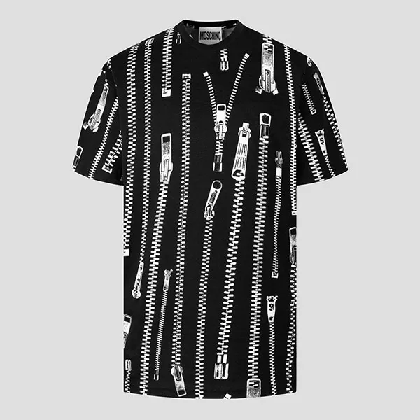 Áo Phông Nữ Moschino Black With Zipper Detail TShirt 201Z PT071120402555 Màu Đen