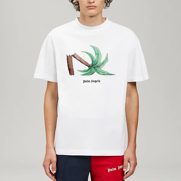 Áo Phông Nam Palm Angels Broken Palm Classic Tshirt Màu Trắng - Thời trang - Vua Hàng Hiệu