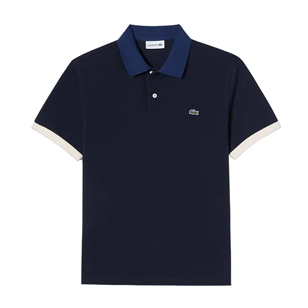 Áo Polo Lacoste Colour Block Lip PH896E 166 Màu Xanh Navy Size 4