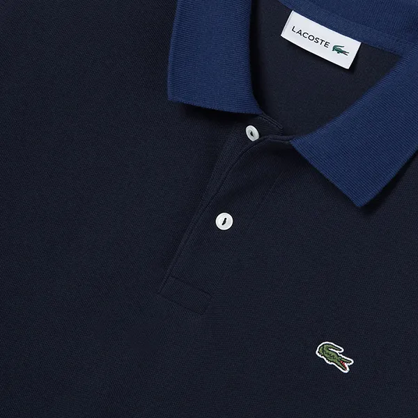 Áo Polo Lacoste Colour Block Lip PH896E 166 Màu Xanh Navy Size 4