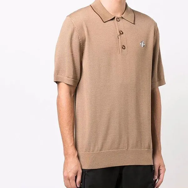 Áo Polo Nam Burberry Motif Wool Silk Cashmere Shirt Màu Be - Thời trang - Vua Hàng Hiệu