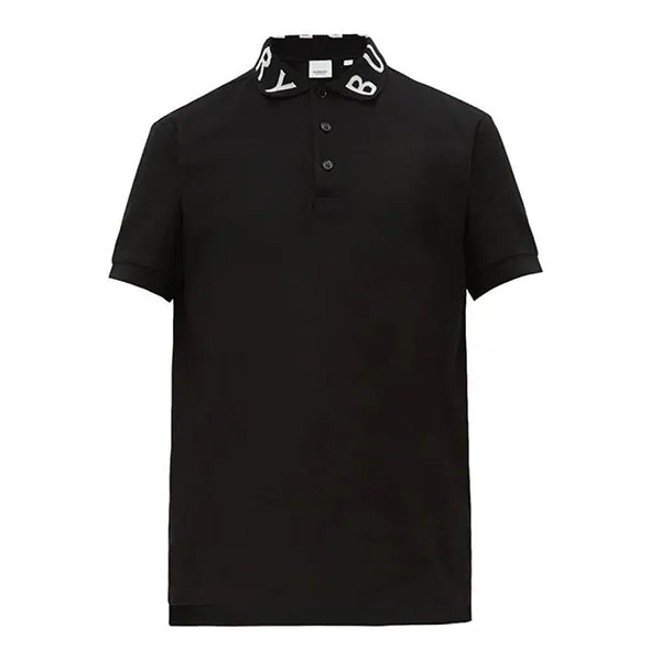 Áo Polo Nam Burberry Ryland Logo Collar Short Sleeve Polo In Black Màu Đen Size XS - 3