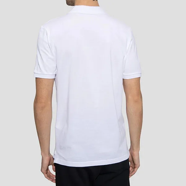Áo Polo Nam Diesel White With Black Logo A03820 0AIJR 100 Màu Trắng