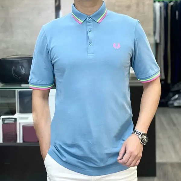 Áo Polo Nam Fred Perry Polo Shirt Chamomile M102 P60 Màu Xanh Dương Size M - Thời trang - Vua Hàng Hiệu
