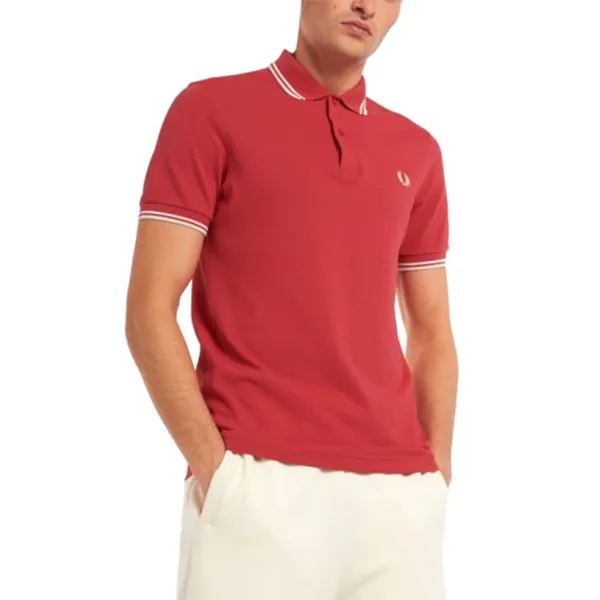 Áo Polo Nam Fred Perry Twin Tipped Polo Shirt M3600 P46 Màu Đỏ Size M - Thời trang - Vua Hàng Hiệu