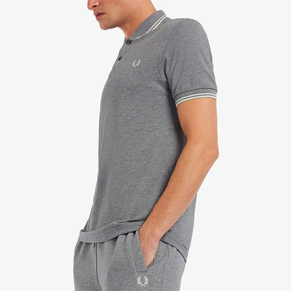 Áo Polo Nam Fred Perry Twin Tipped Polo Shirt M3600 P48 Màu Xám Size S - Thời trang - Vua Hàng Hiệu